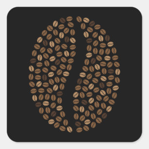 Sticker Carré grains de café