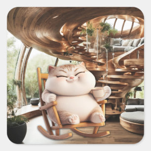 Sticker Carré Graisse Et Café Sassy