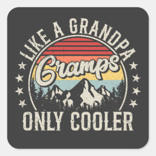 Sticker Carré Gramps comme un grand-père seulement Glacière Retr