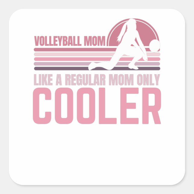 Sticker Carré Grand Cadeau Pour Volleyball Maman Pour Plage (Devant)