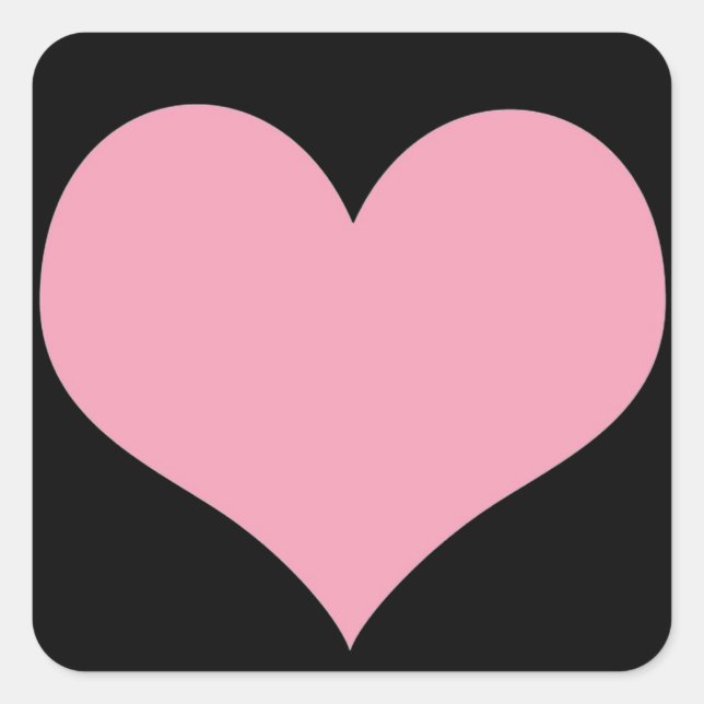 Sticker Carré Grand Coeur d'amour rose (Devant)