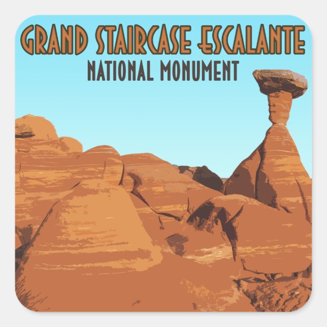 Sticker Carré Grand Escalier Monument National Escalante (Devant)