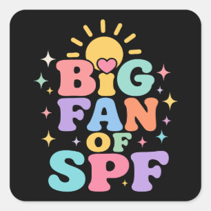 Sticker Carré Grand fan de protection solaire estivale SPF