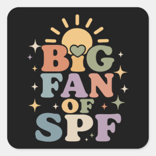 Sticker Carré Grand fan de protection solaire SPF pour l'été