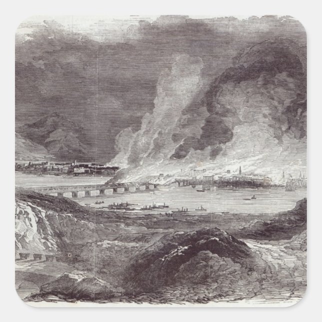 Sticker Carré Grand feu à Pittsburgh (Devant)