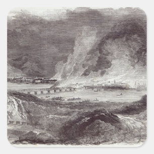 Sticker Carré Grand feu à Pittsburgh