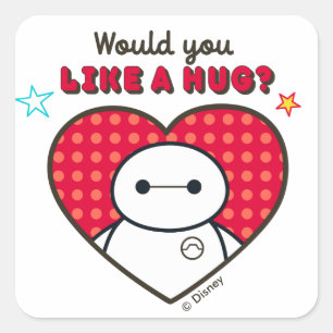 Sticker Carré Grand héros 6   Baymax - Aimeriez-vous un câlin ?
