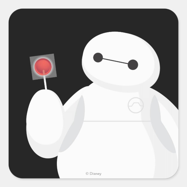 Sticker Carré Grand héros 6 | Baymax avec Lollipop (Devant)