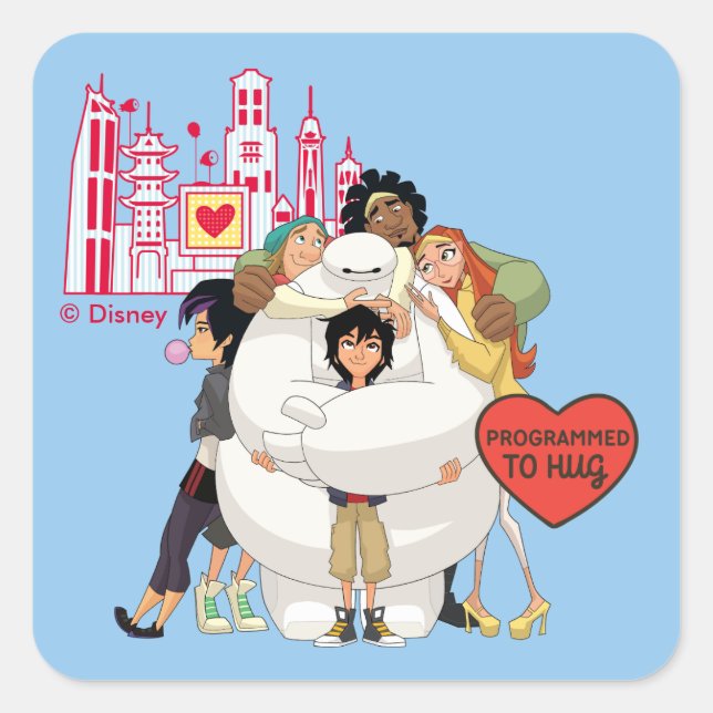 Sticker Carré Grand héros 6 | Programmé pour Hug Valentine (Devant)