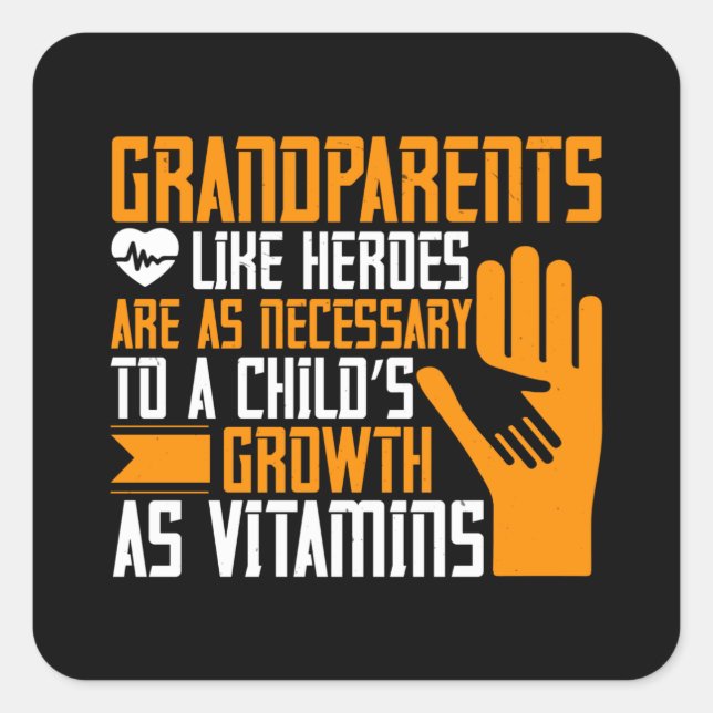 Sticker Carré Grand-mère - Grands-parents comme héros (Devant)