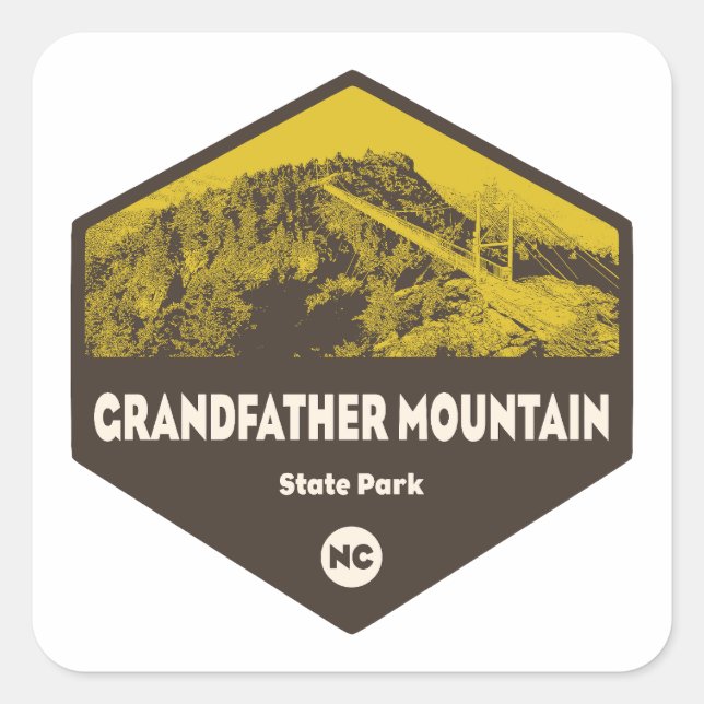 Sticker Carré Grand-père Mountain State Park Caroline du Nord (Devant)