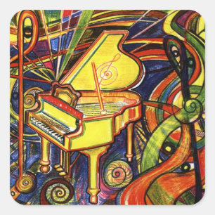 Sticker Carré Grand Piano