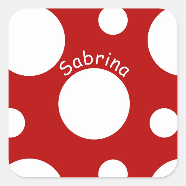 Sticker Carré Grand pois blanc (Devant)