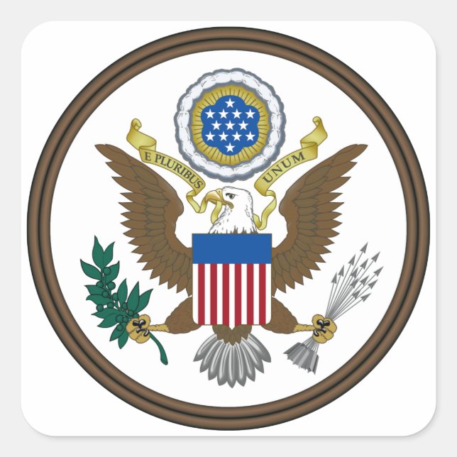 Sticker Carré Grand Sceau des États-Unis (Devant)