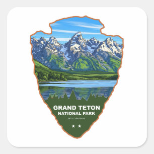 Sticker Carré Grand Teton National Park Wyoming Tête de flèche