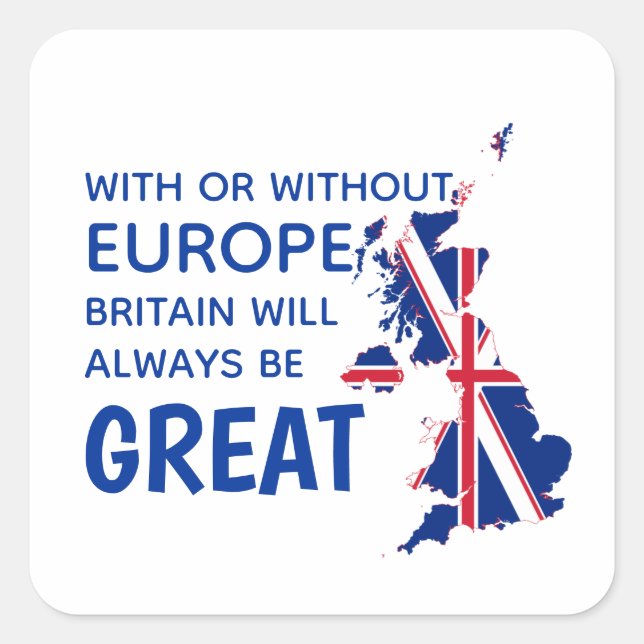 STICKER CARRÉ GRANDE BRETAGNE BREXIT EUROPE (Devant)
