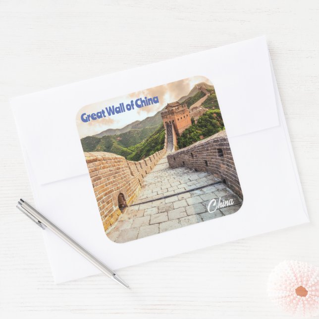 Sticker Carré Grande Muraille de Chine (Enveloppe)