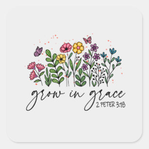 Sticker Carré Grandir en grâce