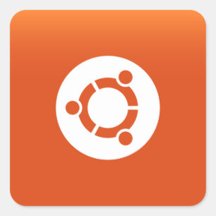 Sticker Carré Grange orange Ubuntu