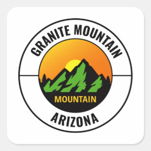Sticker Carré Granite Mountain Yavapai Comté Arizona Nature