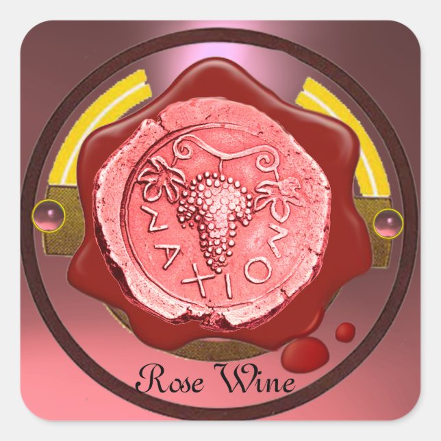 Sticker Carré GRAPE rose VINE ROUGE CIRE SEIGNE (Devant)
