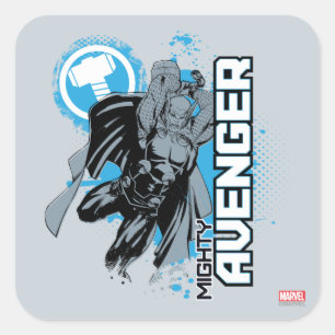 Sticker Carré Graphique de caractères d'Avenger puissant
