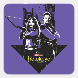 Sticker Carré Graphique de Kate Bishop & Hawkeye Arrow