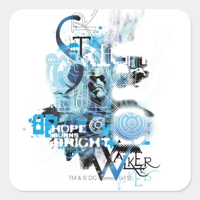 Sticker Carré Graphique de lanterne bleue 1 (Devant)