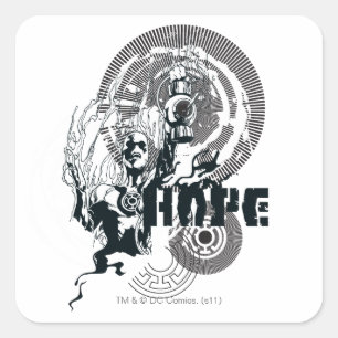 Sticker Carré Graphique de lanterne bleue 4