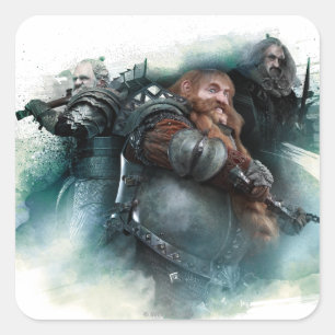 Sticker Carré Graphique Dori, Bombur & Oin