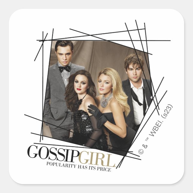 Sticker Carré Graphique du groupe de glamour Gossip Girl (Devant)