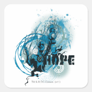 Sticker Carré Graphique en lanterne bleue 3