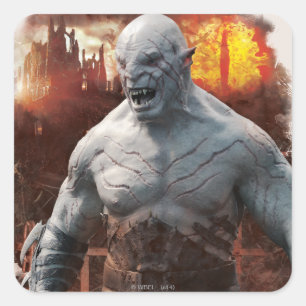 Sticker Carré Graphique en silhouette Azog & Orcs