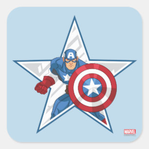 Sticker Carré Graphique étoile de Captain America