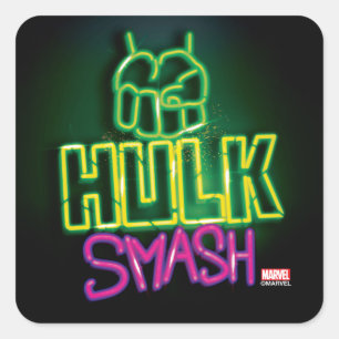 Sticker Carré Graphique néon Hulk Smash