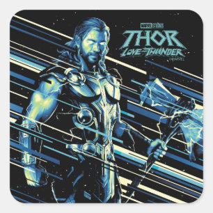 Sticker Carré Graphique Thor Stylisé en caractères triés