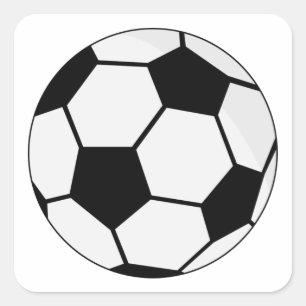 Sticker Carré Graphisme de ballon de football classique Fan de s