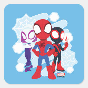 Sticker Carré Graphisme de l'équipe de Spidey