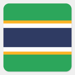 Sticker Carré Gras Marine Blanc Kelly Vert Jaune Stripes De Cour
