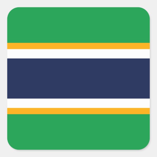Sticker Carré Gras Marine Blanc Kelly Vert Jaune Stripes De Cour (Devant)