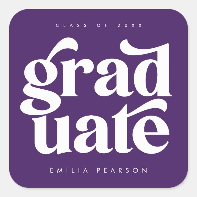 Sticker Carré Gras Moderne Type Purple Graduation (Devant)