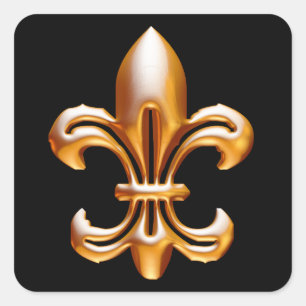Sticker Carré Gras Or Fleur de Lis