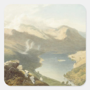 Sticker Carré Grasmere from Langdale Fell, from 'The English Lak