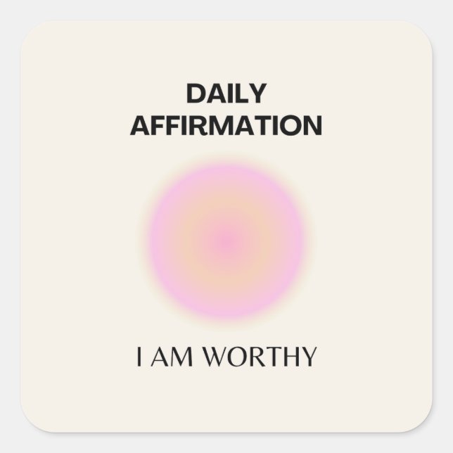 Sticker Carré Gratitude Quotidienne Affirmation Spirituelle Posi (Devant)