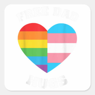 Sticker Carré Gratuit Papa Hugs - Fierté LGBT