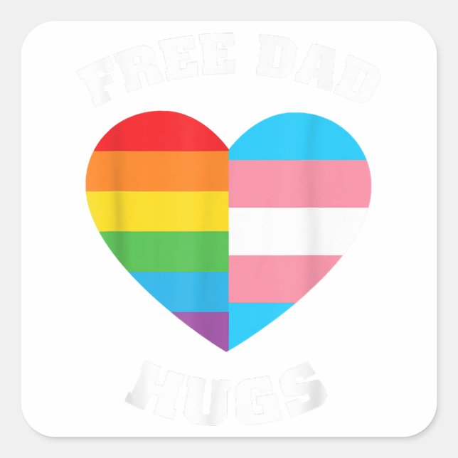 Sticker Carré Gratuit Papa Hugs - Fierté LGBT (Devant)