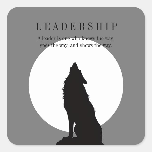 Sticker Carré Gray Black Pop Art Leadership Wolf Howling (Devant)