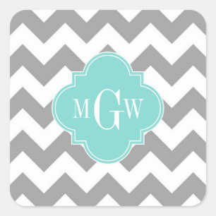 Sticker Carré Gray Wht Chevron