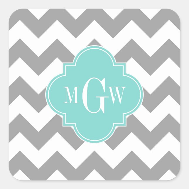 Sticker Carré Gray Wht Chevron (Devant)