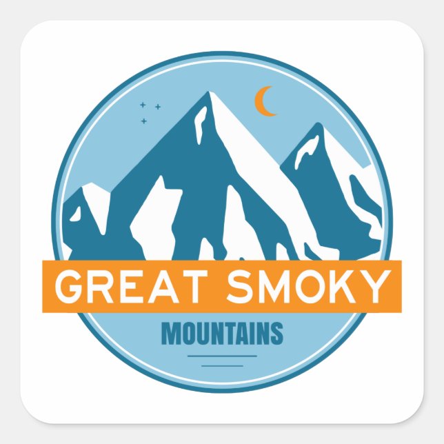 Sticker Carré Great Smoky Mountains (Devant)
